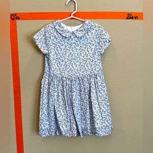 Jacadi Paris flower blue dress sz 5 yo